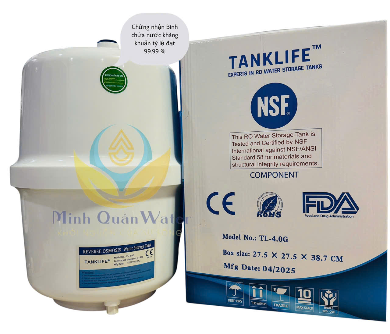 Bình áp nhựa tanklife nhập khẩu chính hãng loại 10 lít