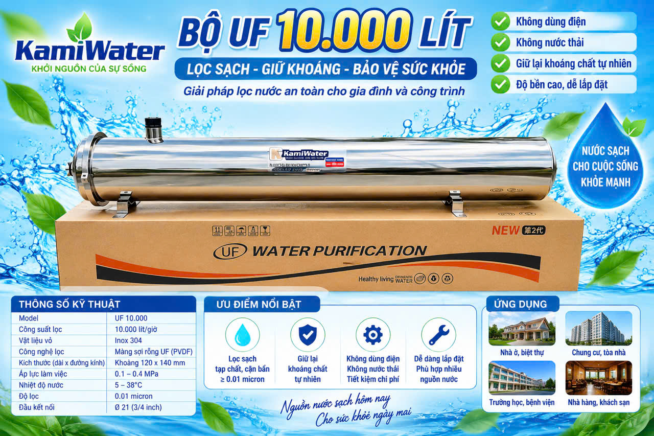 Bộ Màng Siêu Lọc UF -10.000L PVDF Vỏ Inox 304